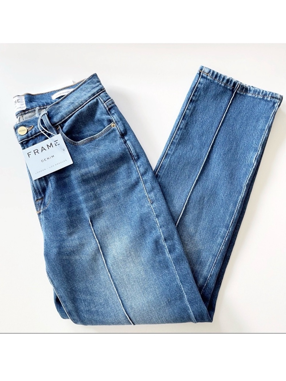 NWT FRAME Le High Straight Jeans High Rise Stretch Denim Size 27